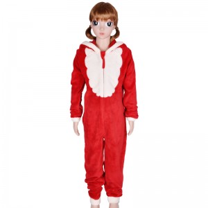 Costume de Noël à capuche en laine polaire pour enfant Onesie